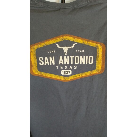 Gray Long Sleeve Comfort Wash San Antonio Texas T Shirt Large - Picture 6 of 8